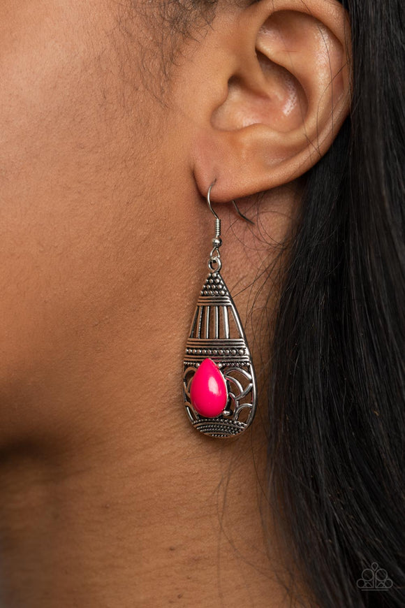 Eastern Essence - Pink Earrings - Paparazzi Accessories