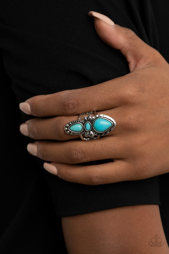 In a BADLANDS Mood - Blue Ring - Paparazzi Accessories
