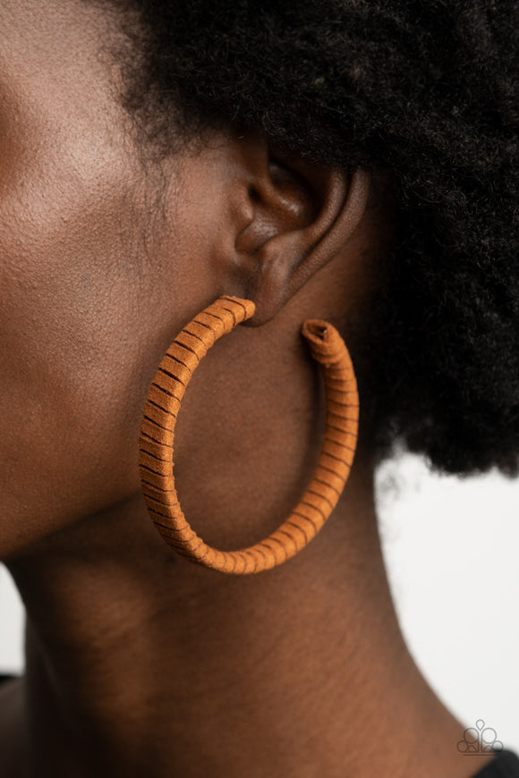 Suede Parade - Brown Earrings - Paparazzi Accessories