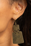 Tagging Along - Brass Earrings - Paparazzi Accessories