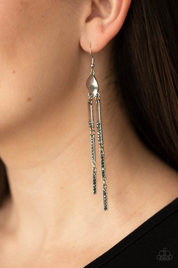 Defined Dazzle - Silver Earrings - Paparazzi Accessories