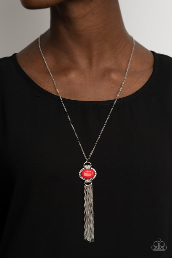 What GLOWS Up - Red Necklace - Paparazzi Accessories