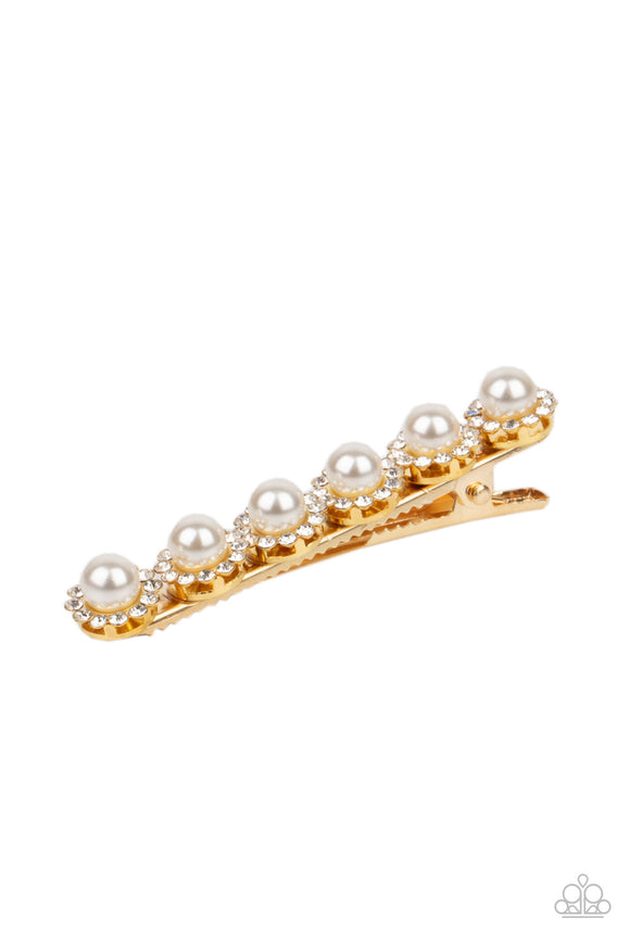 Polished Posh - Gold Hair Clip - Paparazzi Accessories