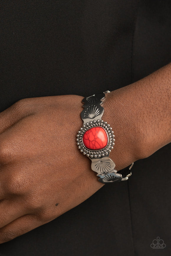 Oceanic Oracle - Red Bracelet - Paparazzi Accessories