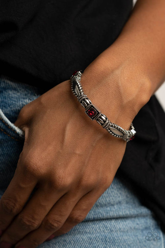 Get This GLOW On The Road - Red Bracelet - Paparazzi Accessories