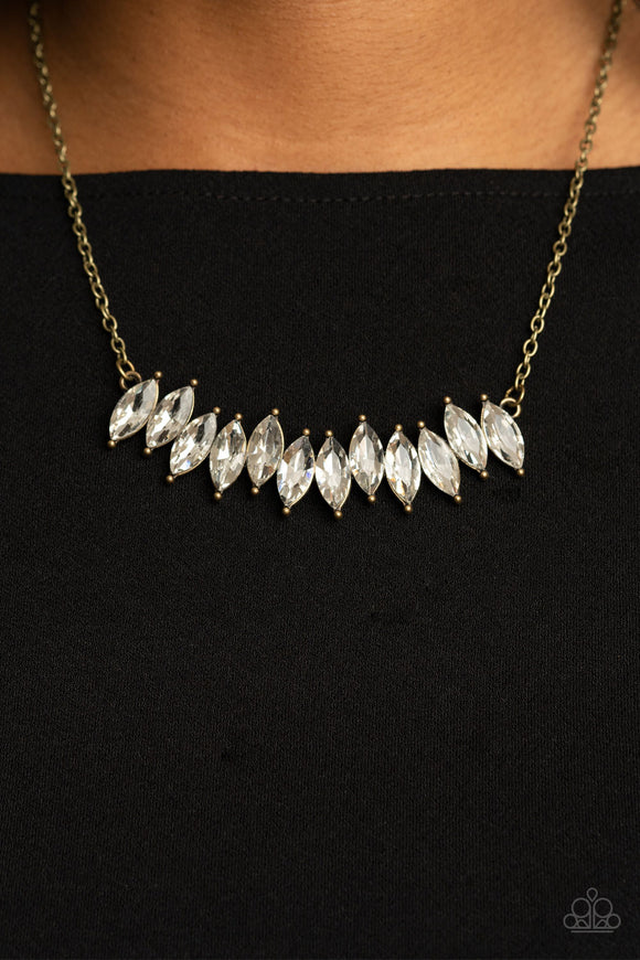 Icy Intensity - Brass Necklace - Paparazzi Accessories