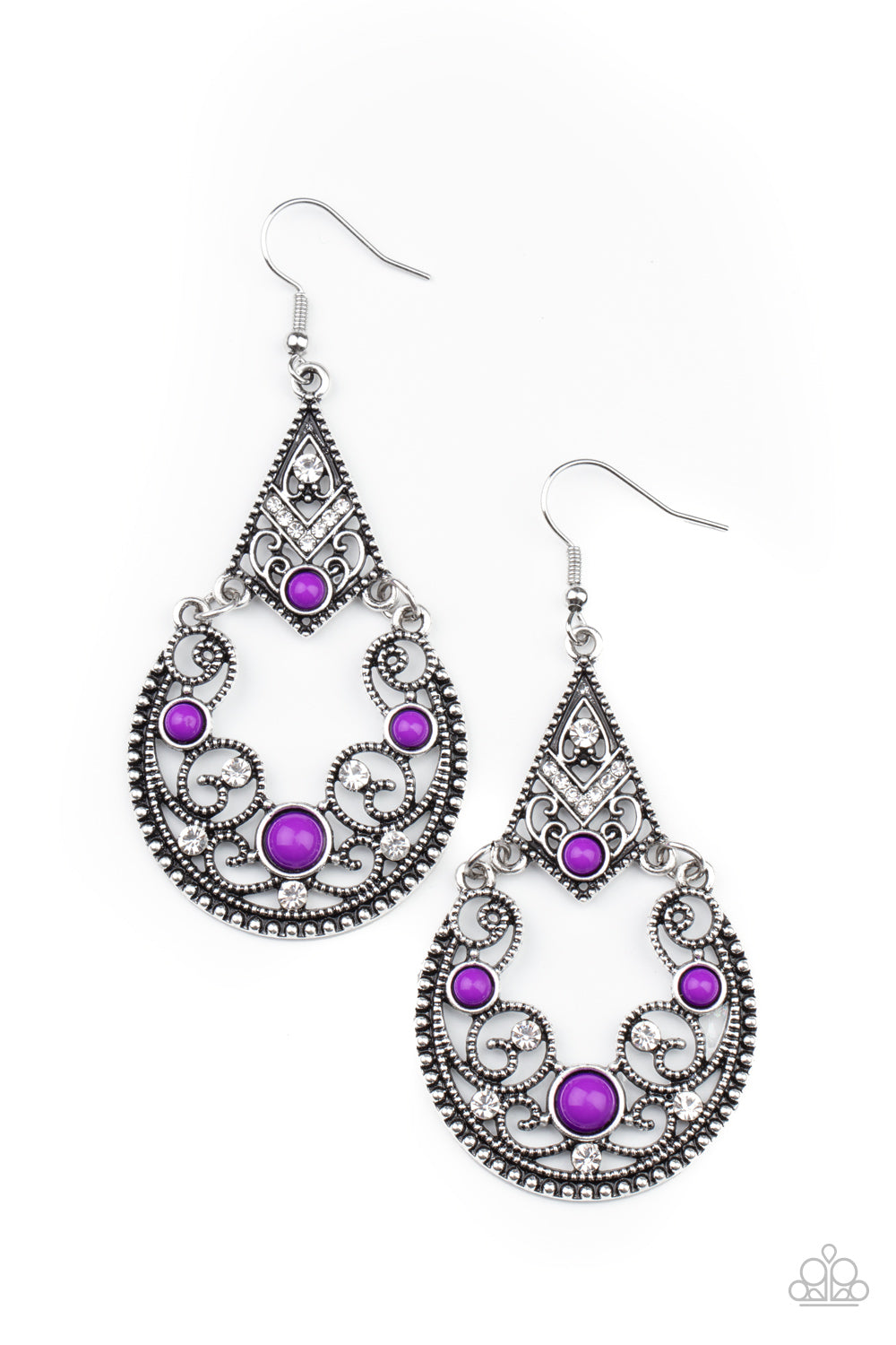 Iconic Pillars earrings in gold with purple glass – Adorn Jewelry and  Accessories