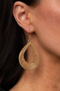 A Hot MESH - Gold Earrings - Paparazzi Accessories