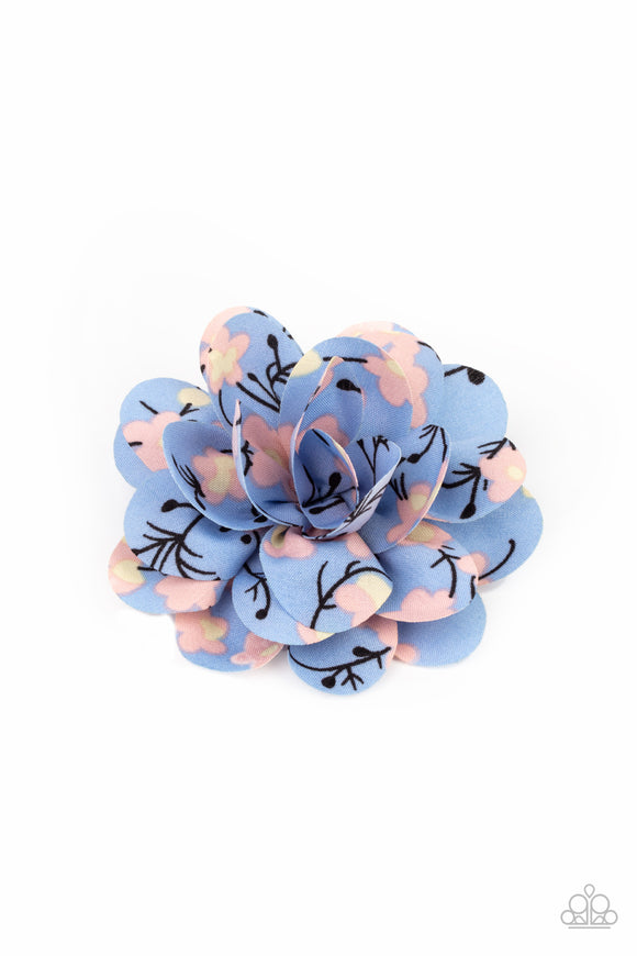 Springtime Eden - Blue Hair Clip - Paparazzi Accessories