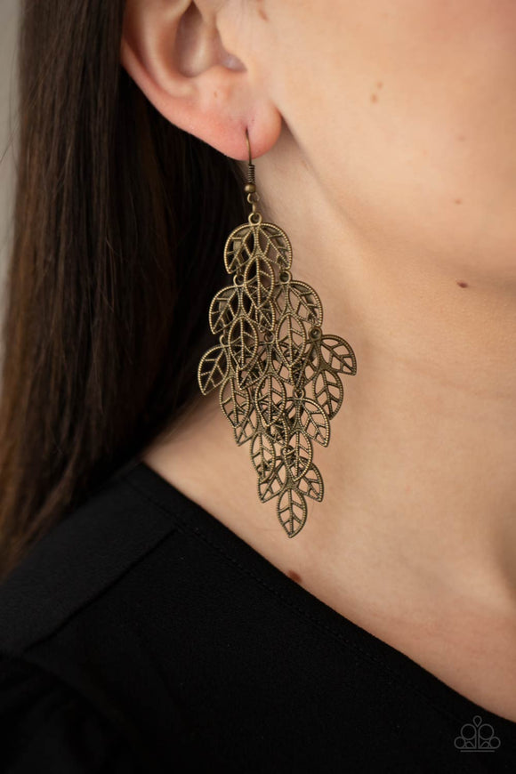 The Shakedown - Brass Earrings - Paparazzi Accessories