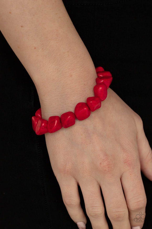 Prehistoric Paradise - Red Bracelet - Paparazzi Accessories