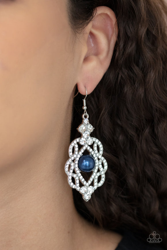 Rhinestone Renaissance - Blue Earrings - Paparazzi Accessories