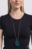 The Social Butterfly Effect - Blue Necklace - Paparazzi Accessories