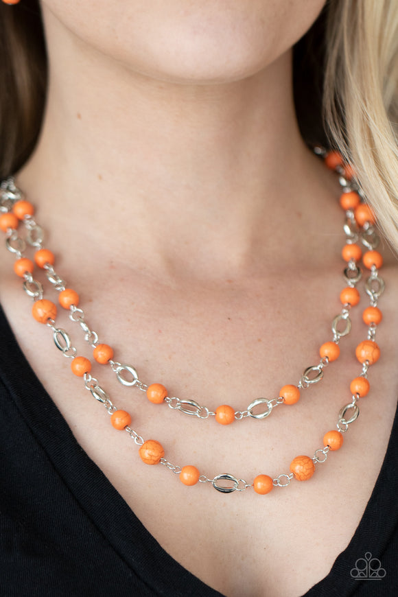 Essentially Earthy - Orange Necklace - Paparazzi Accessories
