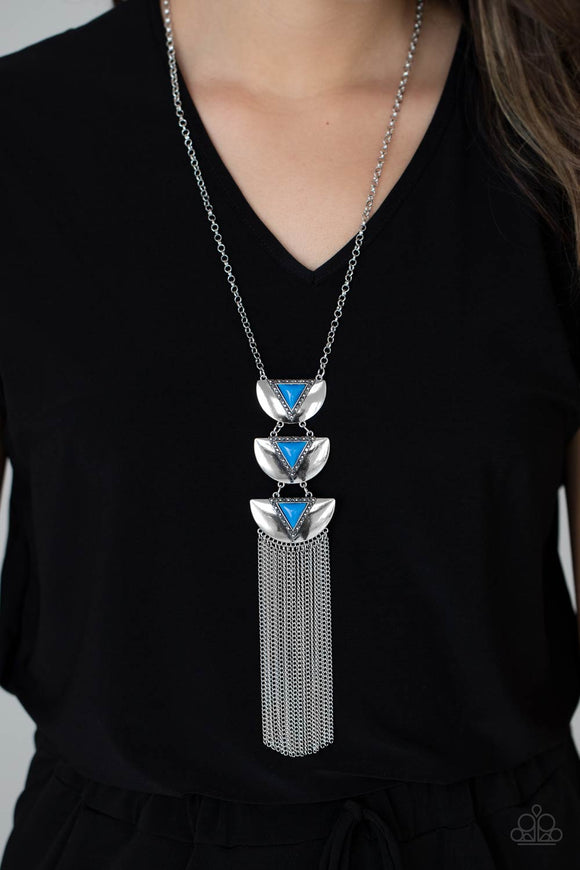 Gallery Expo - Blue Necklace - Paparazzi Accessories