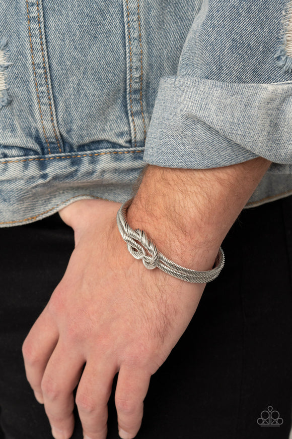 Nautical Grunge - Silver Mens Bracelet - Paparazzi Accessories