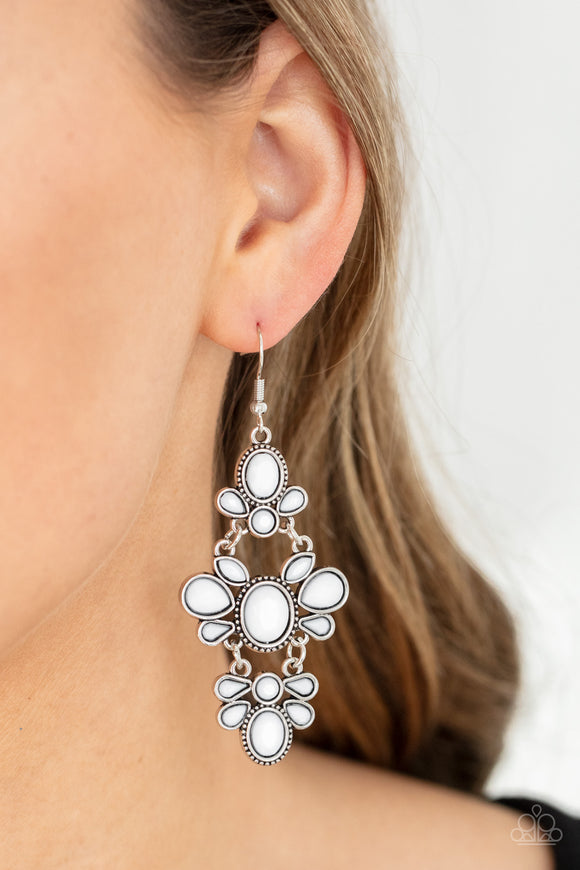 VACAY The Premises - White Earrings - Paparazzi Accessories