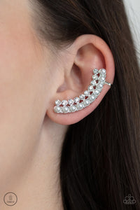 Doubled Down On Dazzle - White Post Earrings - Paparazzi Accessories