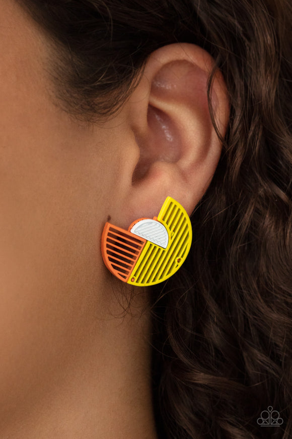 It’s Just an Expression - Yellow Post Earrings - Paparazzi Accessories