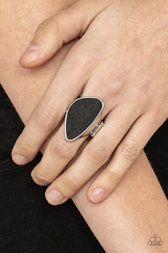 Perfectly Petrified - Black Ring - Paparazzi Accessories
