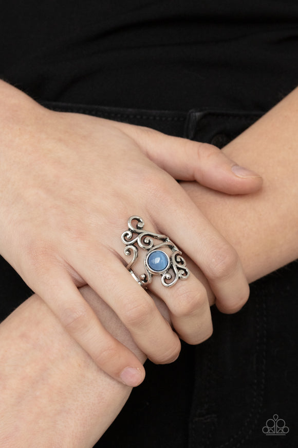 Glimmering Grapevines - Blue Ring - Paparazzi Accessories