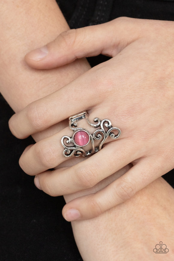 Glimmering Grapevines - Pink Ring - Paparazzi Accessories