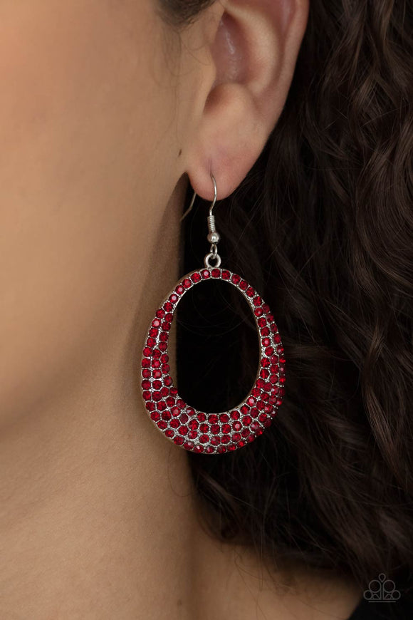 Life GLOWS On - Red Earrings - Paparazzi Accessories