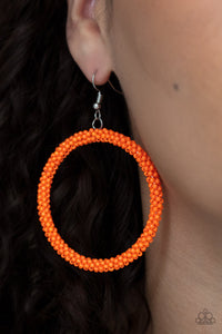 Beauty and the BEACH - Orange Earrings - Paparazzi Accessories
