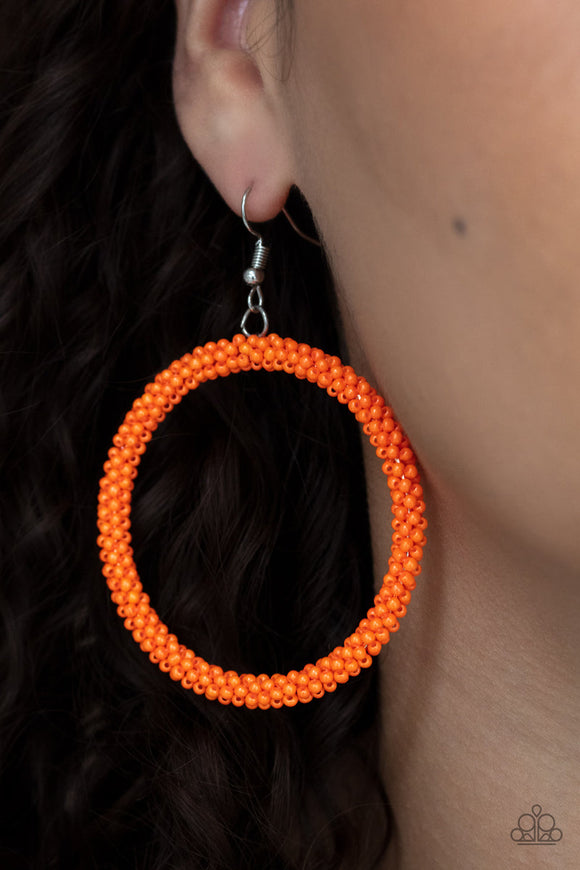 Beauty and the BEACH - Orange Earrings - Paparazzi Accessories
