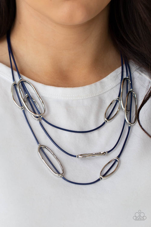 Check Your CORD-inates - Blue Necklace - Paparazzi Accessories