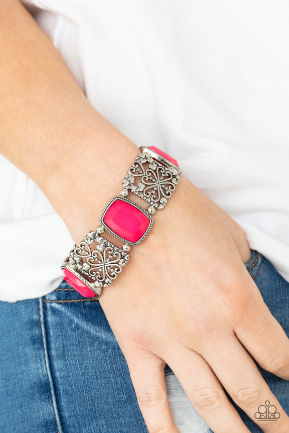 Colorful Coronation - Pink Bracelet - Paparazzi Accessories