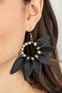 Flower Child Fever - Black Earrings - Paparazzi Accessories