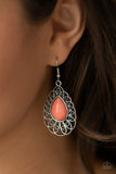 Dream STAYCATION - Orange Earrings - Paparazzi Accessories