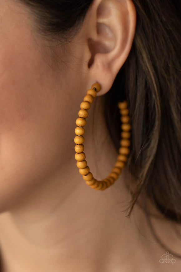 Should Have, Could Have, WOOD Have - Brown Earrings - Paparazzi Accessories