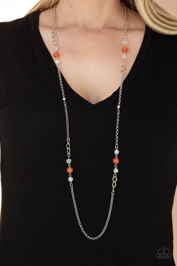 Teasingly Trendy - Orange Necklace - Paparazzi Accessories