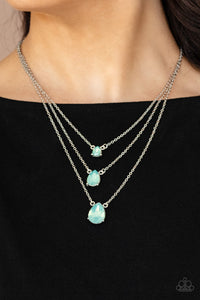 Dewy Drizzle - Green Necklace - Paparazzi Accessories