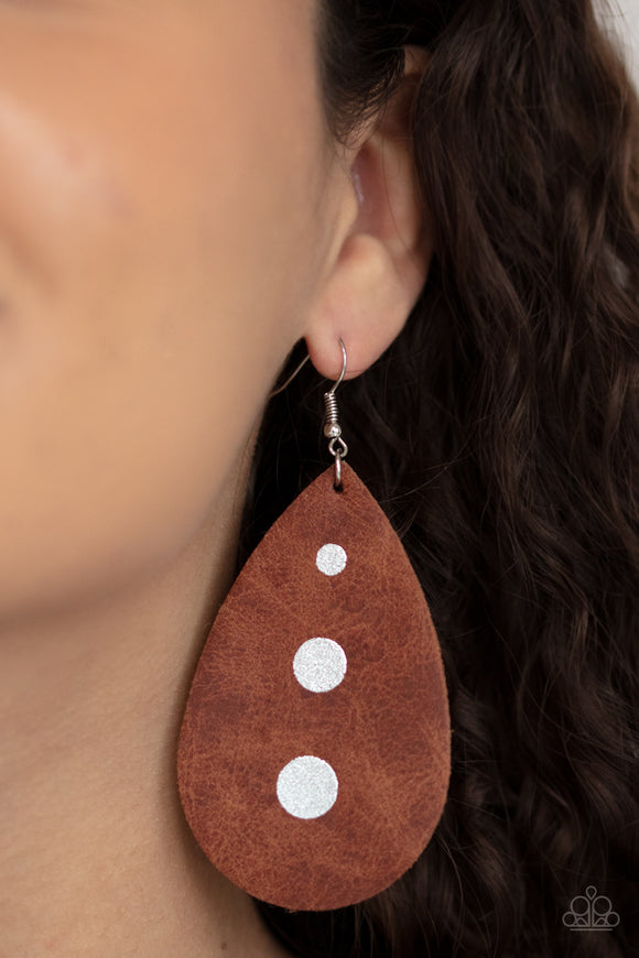 Rustic Torrent - Brown Earrings - Paparazzi Accessories
