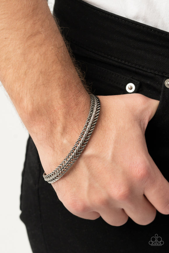 Extraordinary Edge - Silver Mens Bracelet - Paparazzi Accessories
