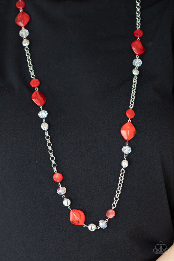 Light-Scattering Luminosity - Red Necklace - Paparazzi Accessories