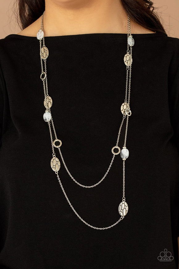 Cobble Creeks - White Necklace - Paparazzi Accessories