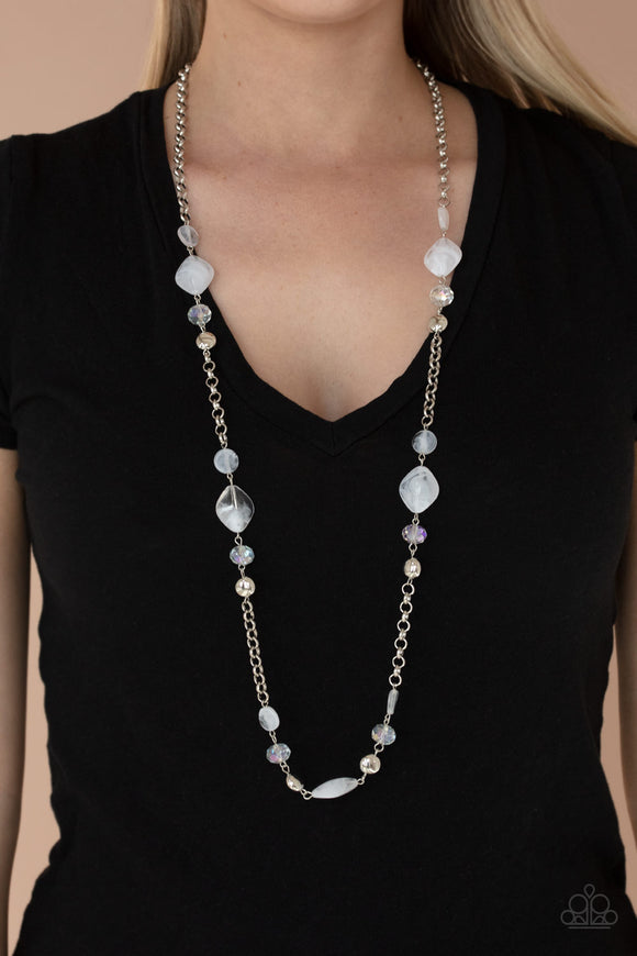 Light-Scattering Luminosity - White Necklace - Paparazzi Accessories