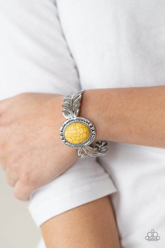 Western Wings - Yellow Bracelet - Paparazzi Accessories