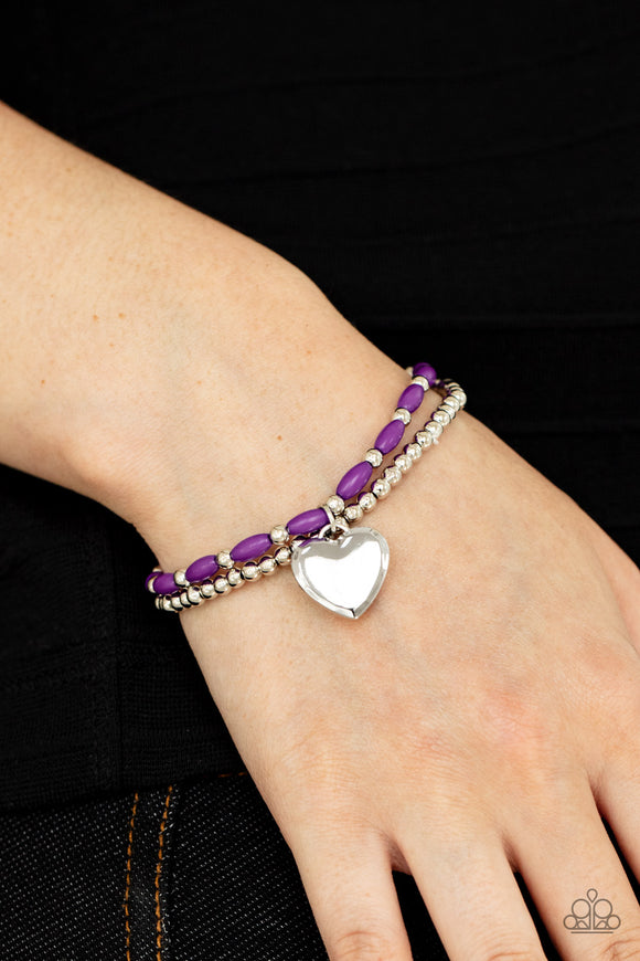 Candy Gram - Purple Bracelet - Paparazzi Accessories