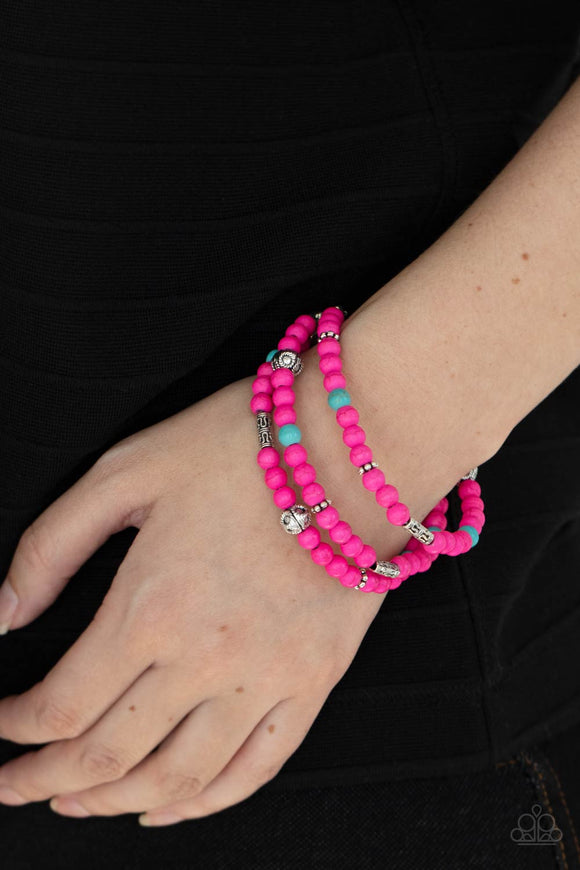 Desert Decorum - Pink Bracelet - Paparazzi Accessories