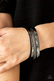 Gliding Gleam - Black Bracelet - Paparazzi Accessories