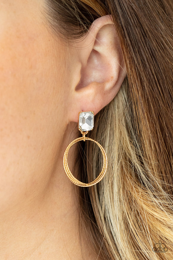 Prismatic Perfection - Gold Post Earrings - Paparazzi Accessories
