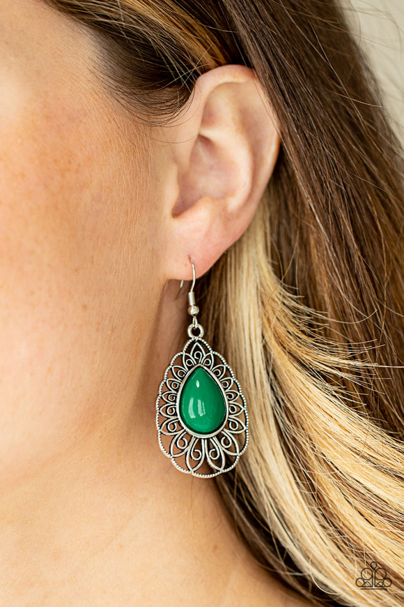 Dream STAYCATION - Green Earrings - Paparazzi Accessories
