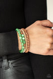 Down HOMESPUN - Green Bracelet - Paparazzi Accessories