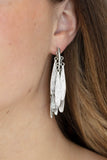 Pursuing The Plumes - Silver Post Earrings - Paparazzi Accessories