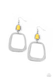 material-girl-mod-yellow-earrings-paparazzi-accessories